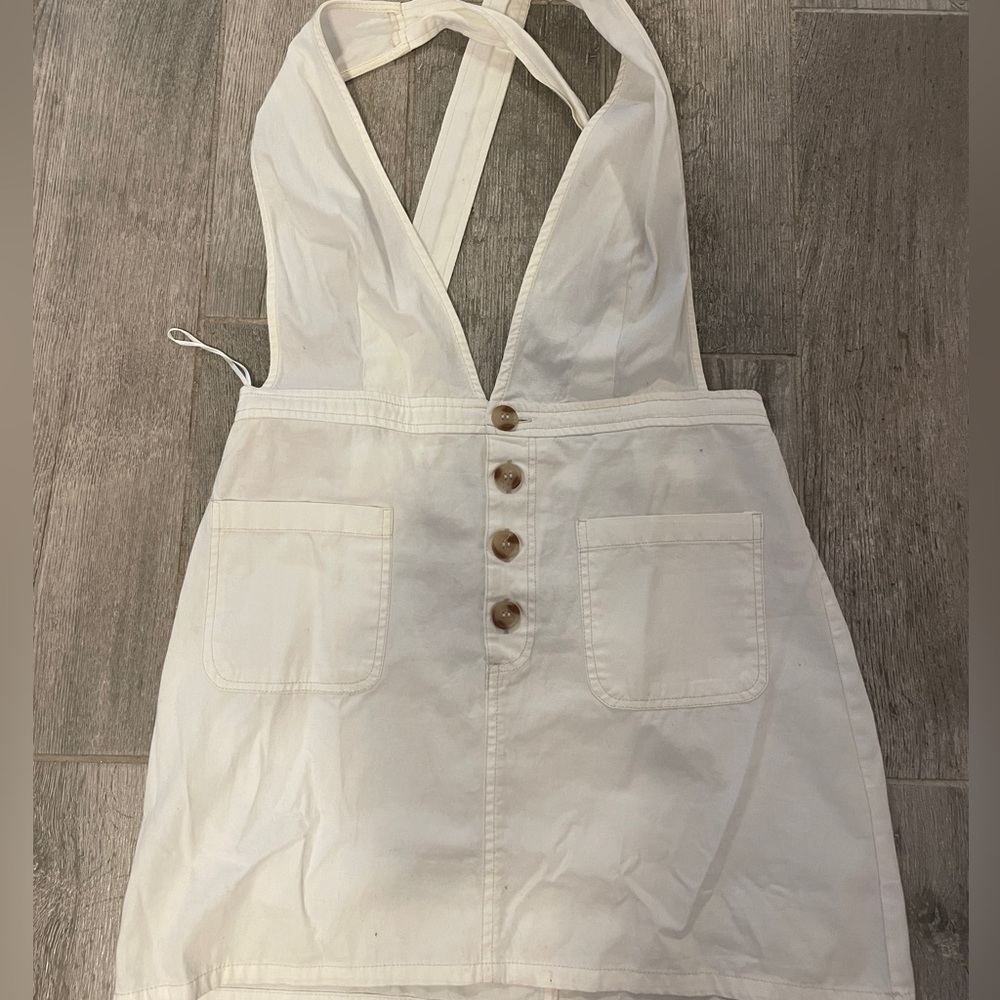 Japana White Overall Dress, L